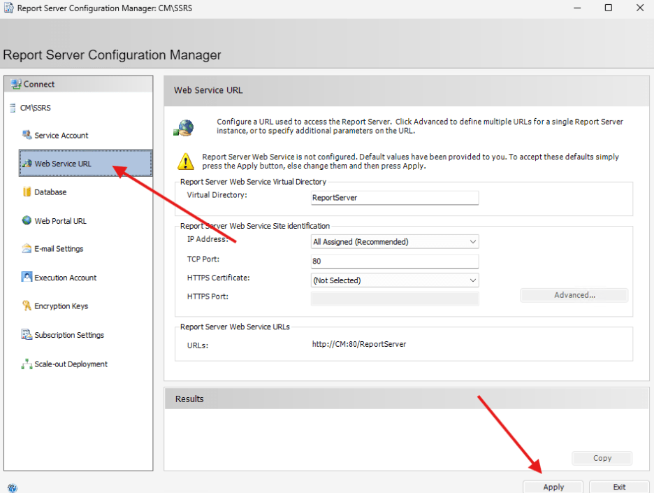 SSRS - Web Service URL Configuration