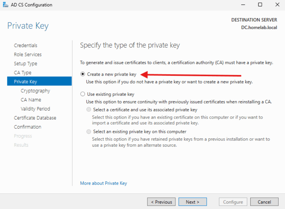 Creating a Certificate Authority - Private Key