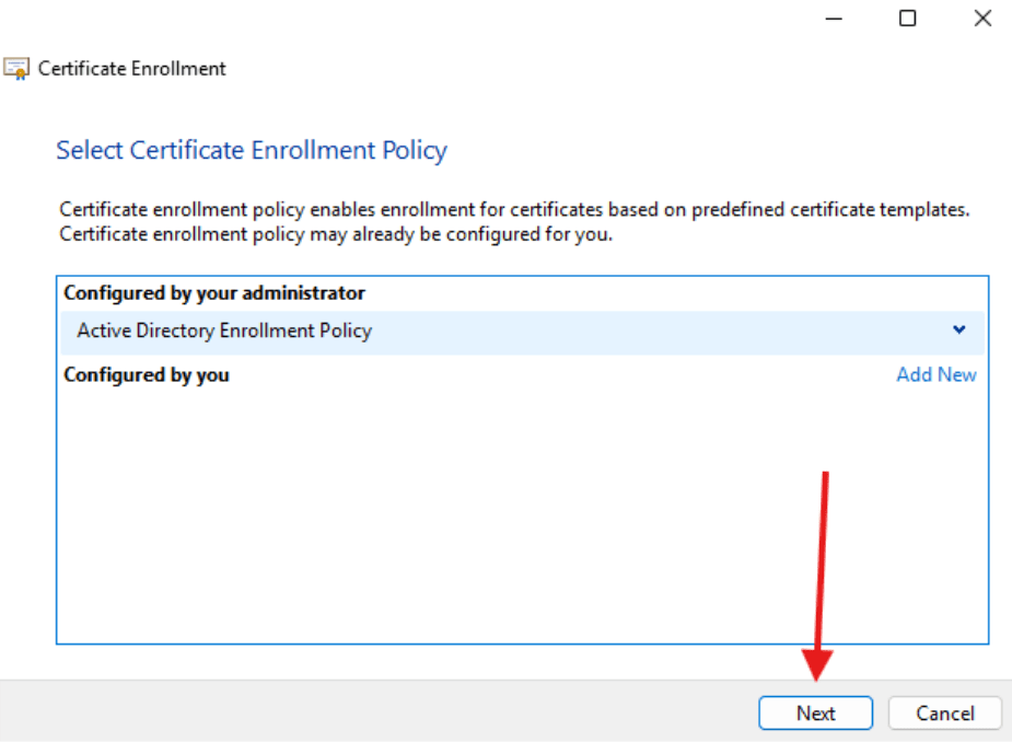 Creating a Certificate Authority - Cert enrollment policy