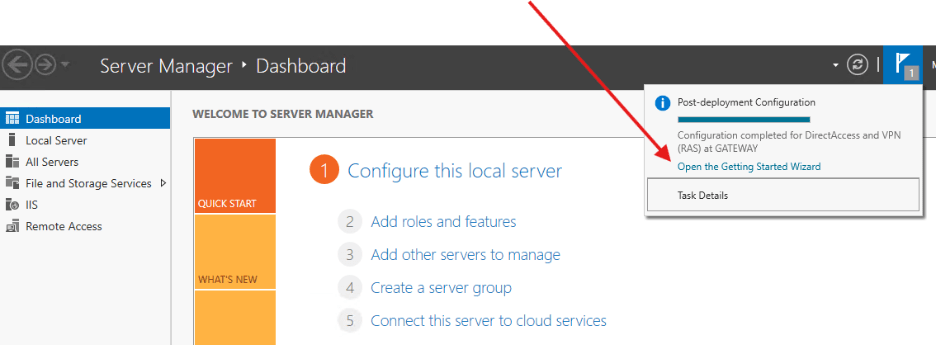 Gateway VM - Getting Started Wizard