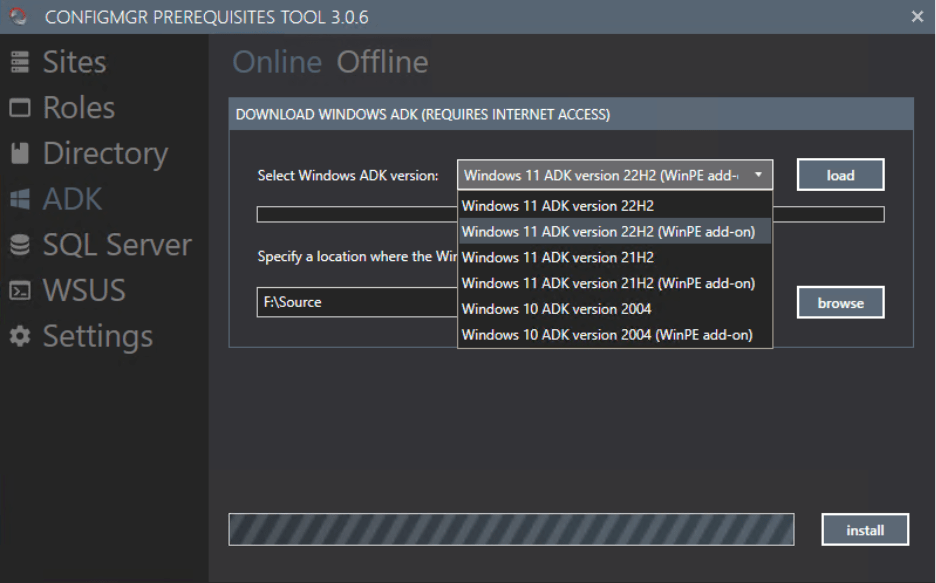 ConfigMgr Prerequisites - Install Windows ADK