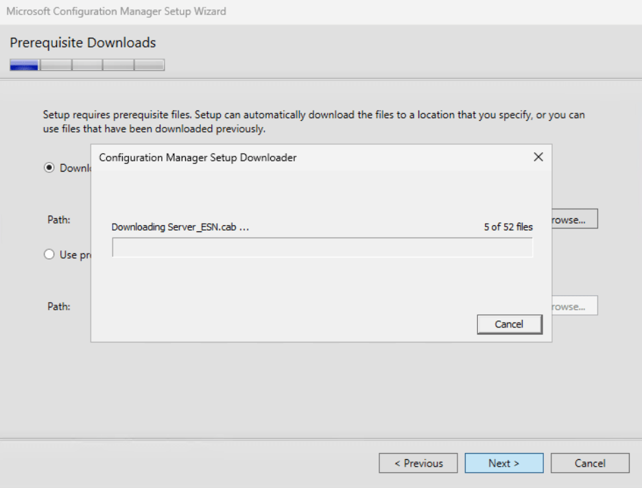 ConfigMgr Install - Prerequisite download