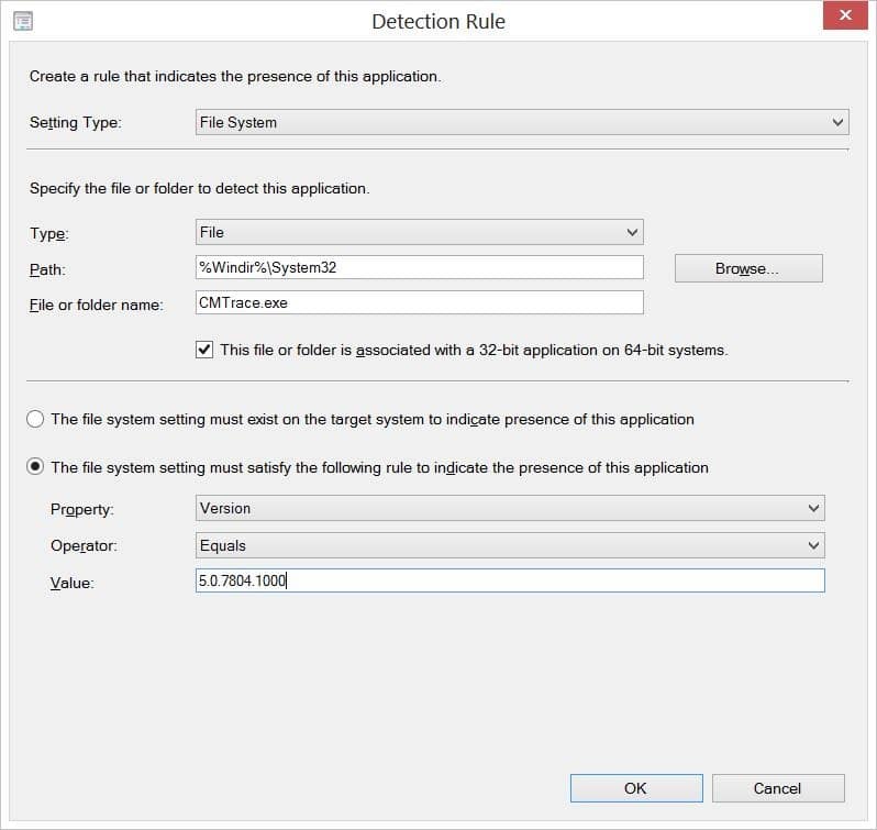 Application Model - CMTrace-Version Value