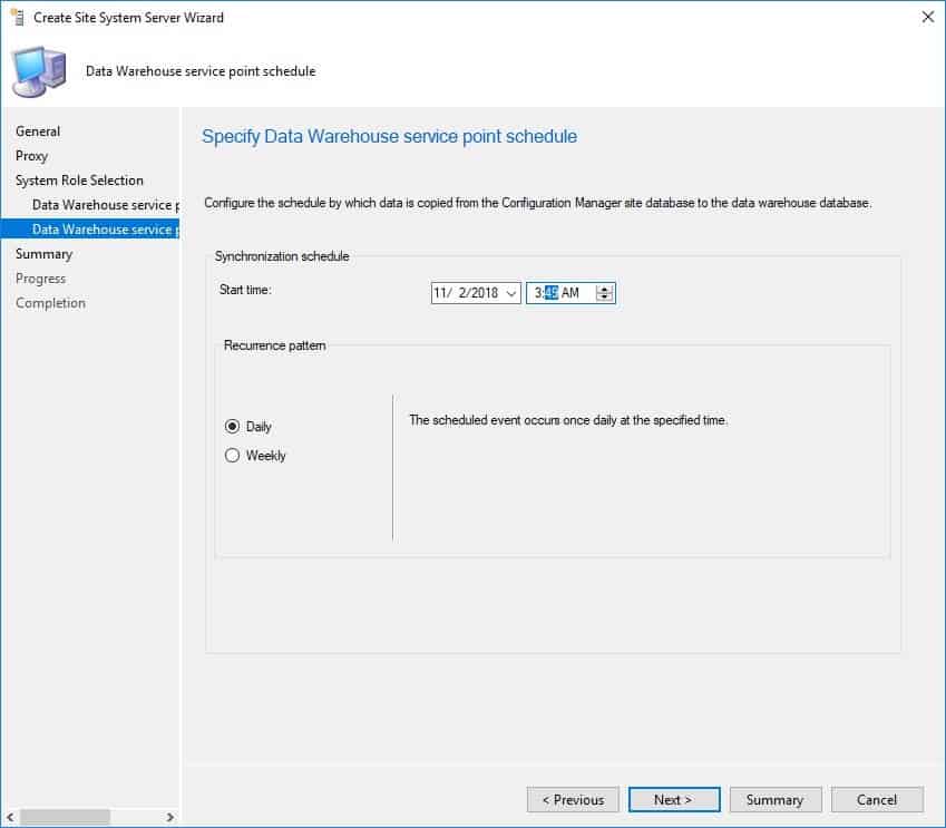 Data Warehouse - Start Time