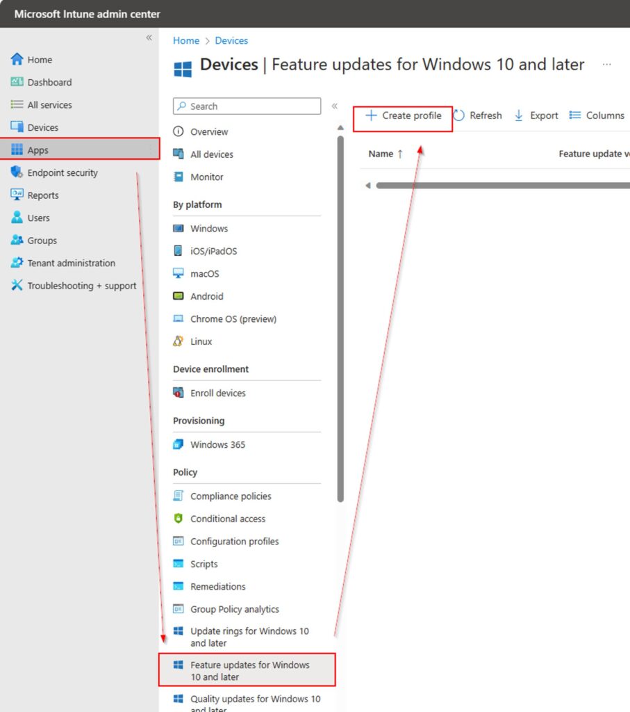 How to Upgrade from Windows 10 to Windows 11 using Intune - feature updates