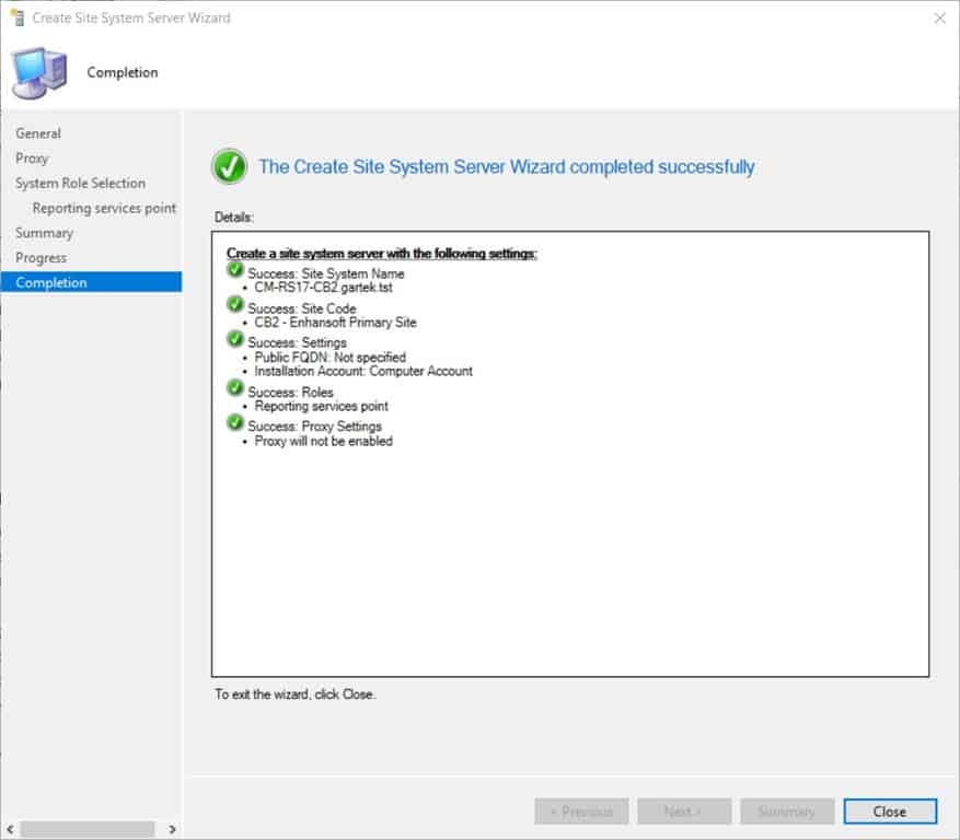 SCCM Reporting Services Point - Completion Node SCCM Reporting Services Point - Completion Node