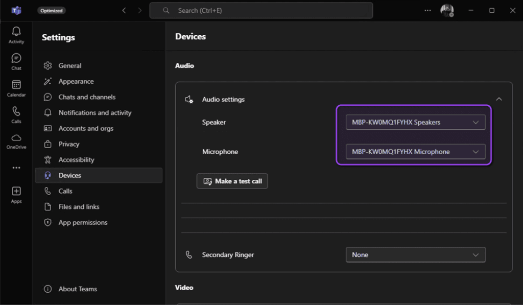 Optimize New MS Teams for AVD - Audio Devices