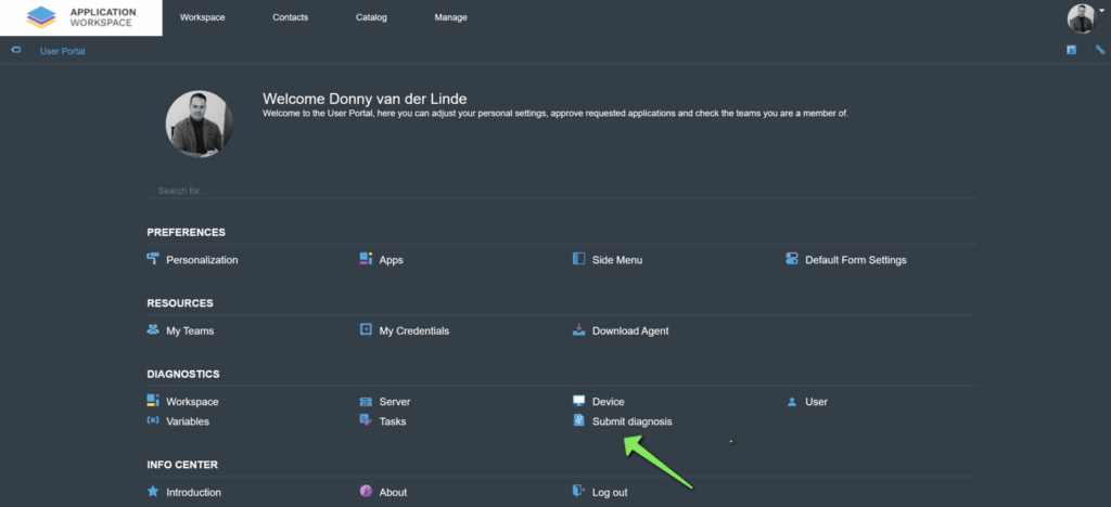 Application Workspace 4.3 - Diagnostics