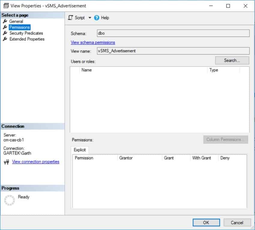Supported SQL Server Views - Permissions
