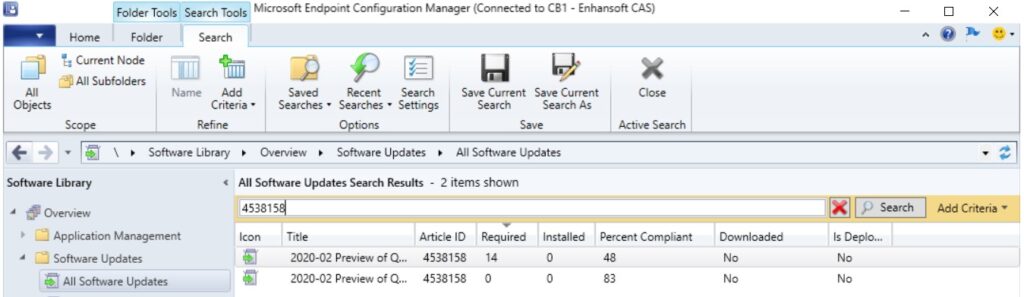 Download a Software Update - Search