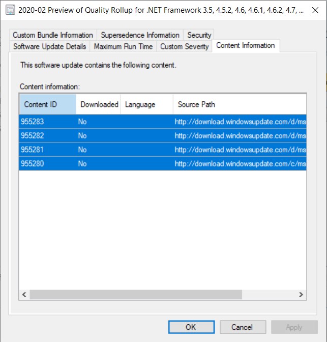 Download a Software Update - Select Content IDs