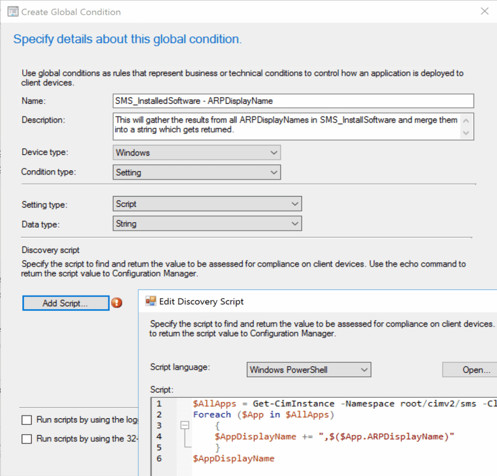 ConfigMgr Global Conditions - Create Global Condition