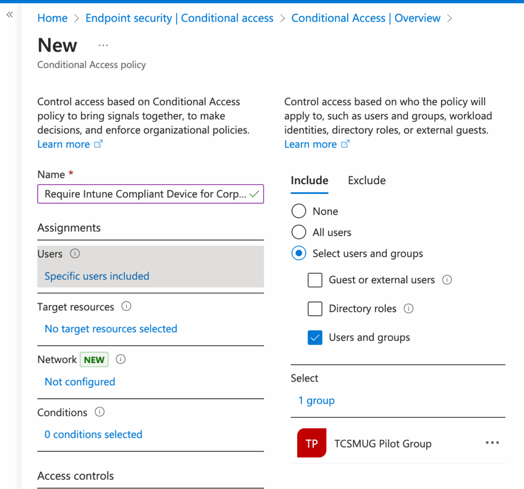 conditional access - users