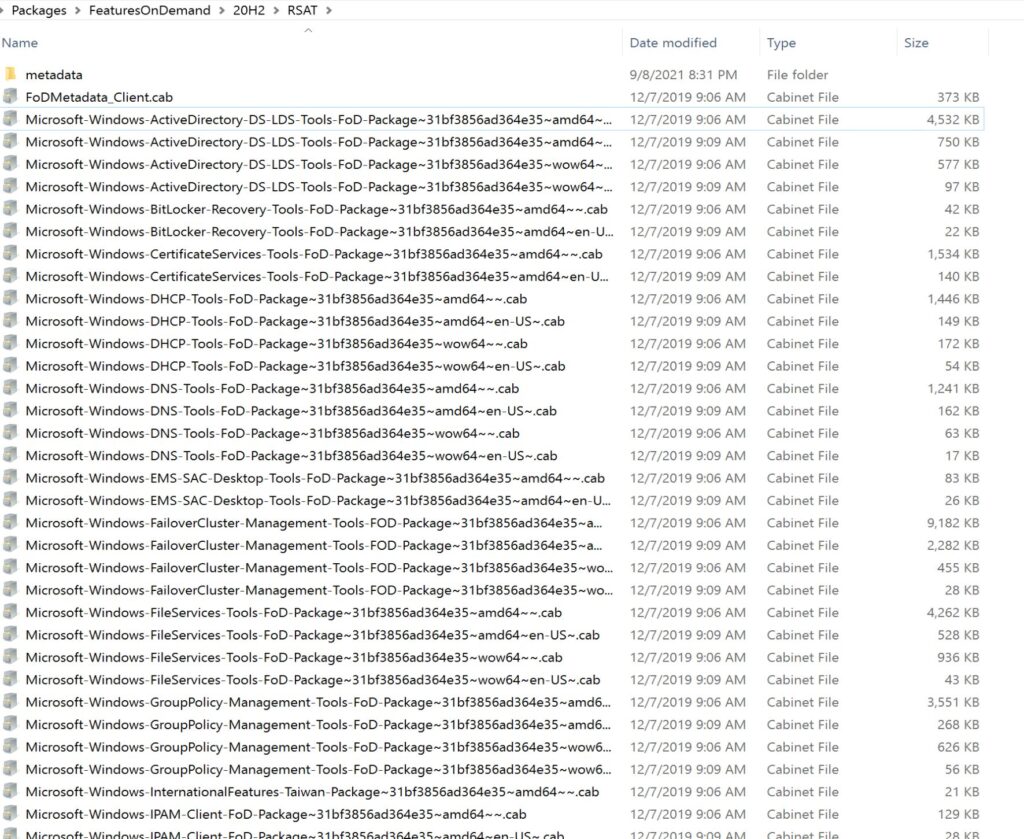 Features on Demand - Reinstall RSAT