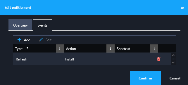 Application Workspace Universal Agent - edit event trigger