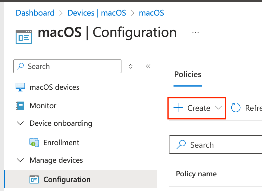 Create Configuration Profile