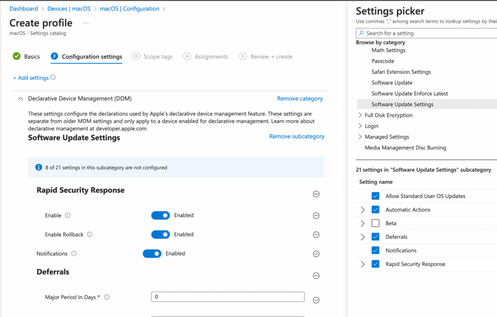 Declarative Device Management - Profile Config