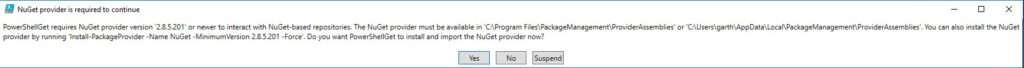 Tesla with PowerShell - NuGet Provider
