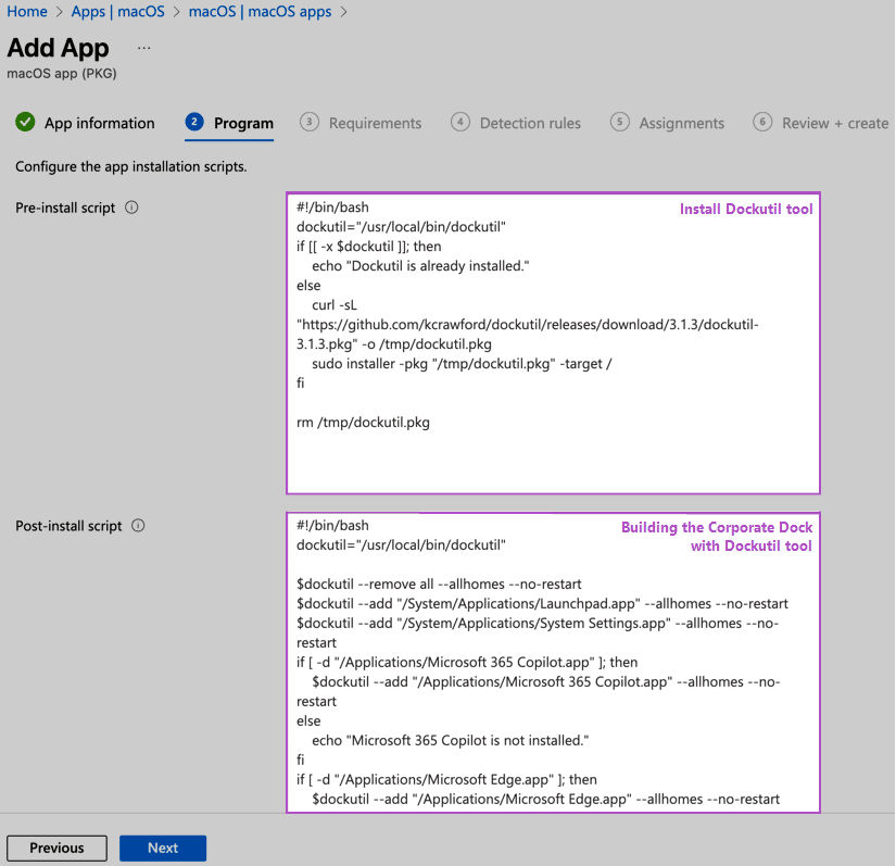 macOS Dock customization with Intune - Pre- and Post- Scripts