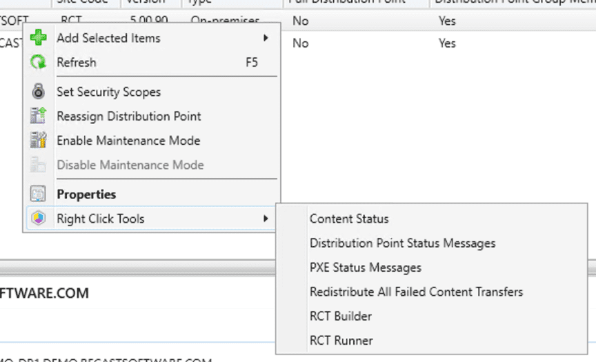 Remove content from distribution points - Content Status