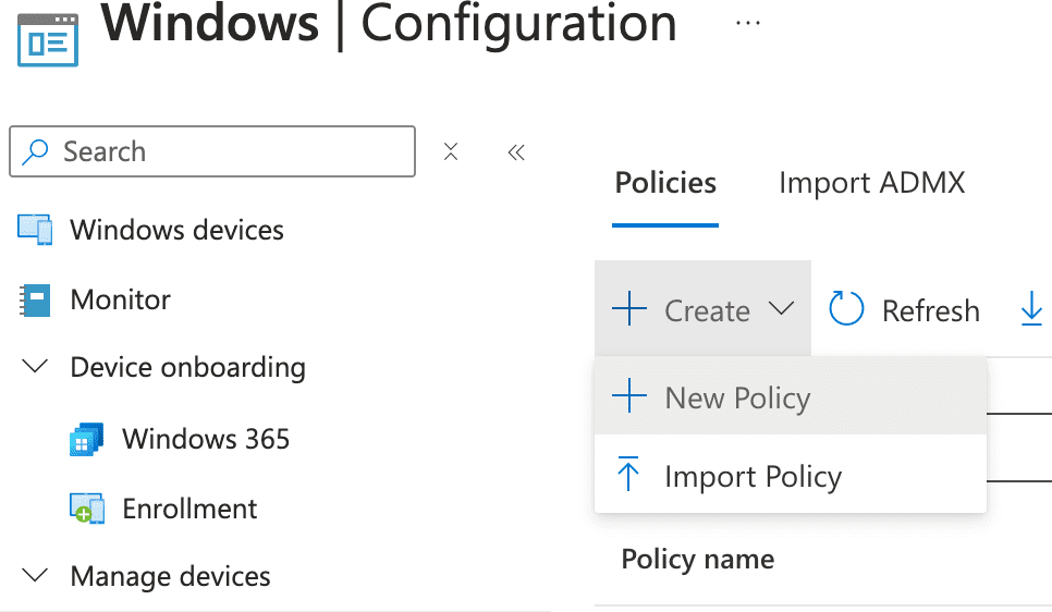 Device Hardware Inventory - New Policy Creation