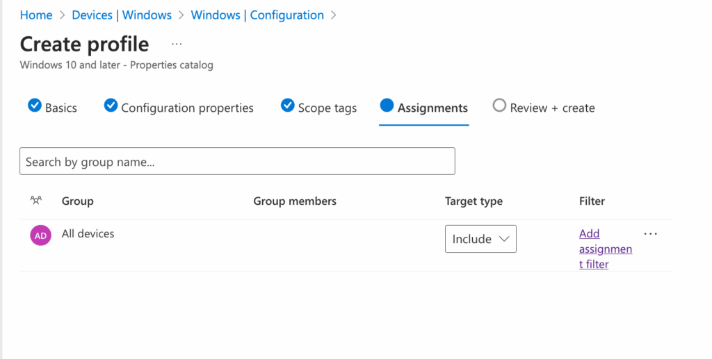 Device Hardware Inventory - Create Profile