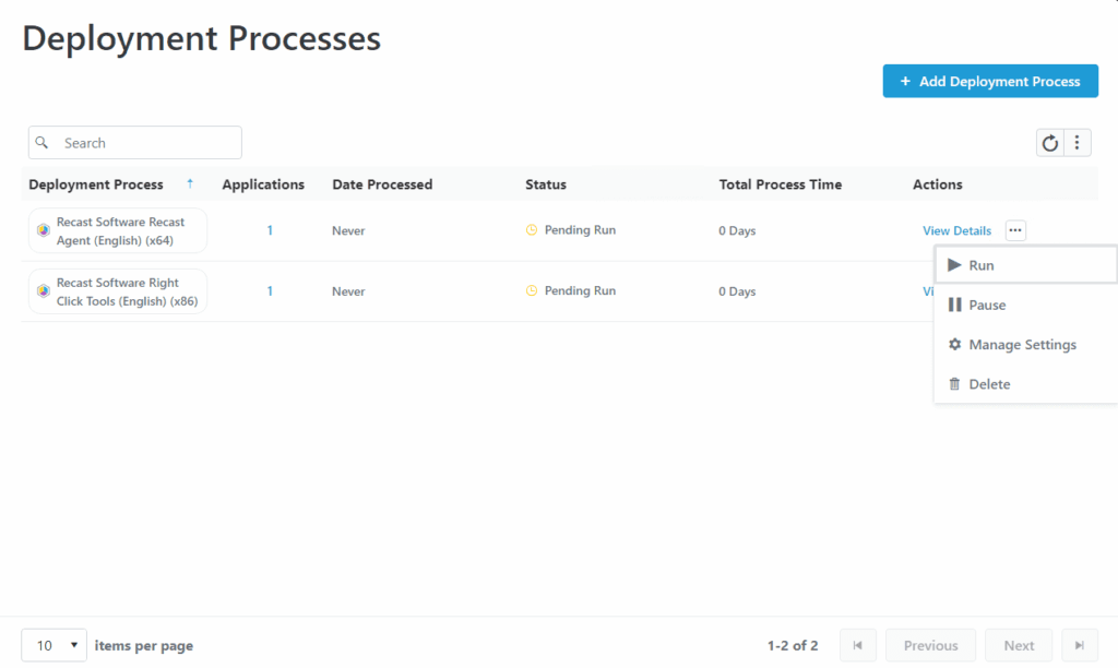Run deployment process