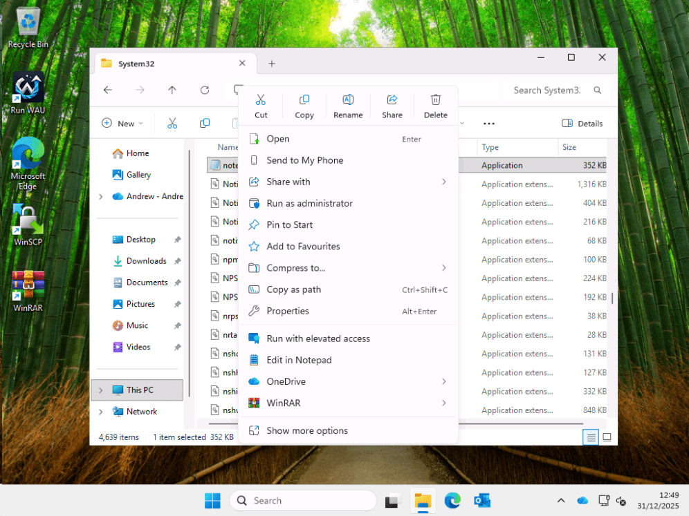 Endpoint Privilege Management - Run with elevated access option