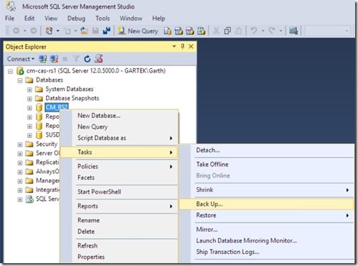How to Backup Your ConfigMgr Database Using SQL Server-Step 1 How to Backup Your ConfigMgr Database Using SQL Server-Step 1