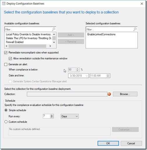 Configuration Baseline - Browse Button