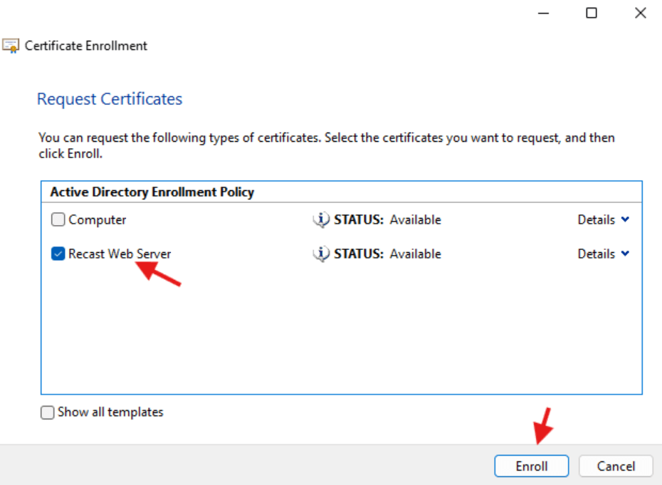Creating a Certificate Authority - AD enrollment policy
