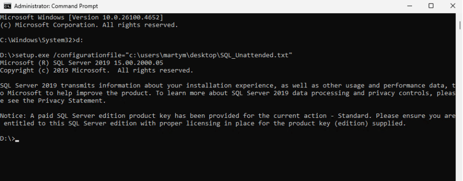 Installing SQL - Script execution