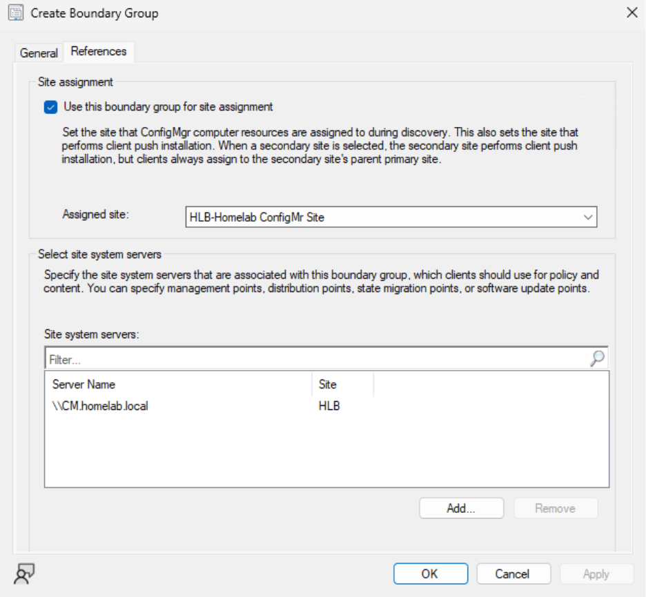 ConfigMgr Settings - Boundary Group References