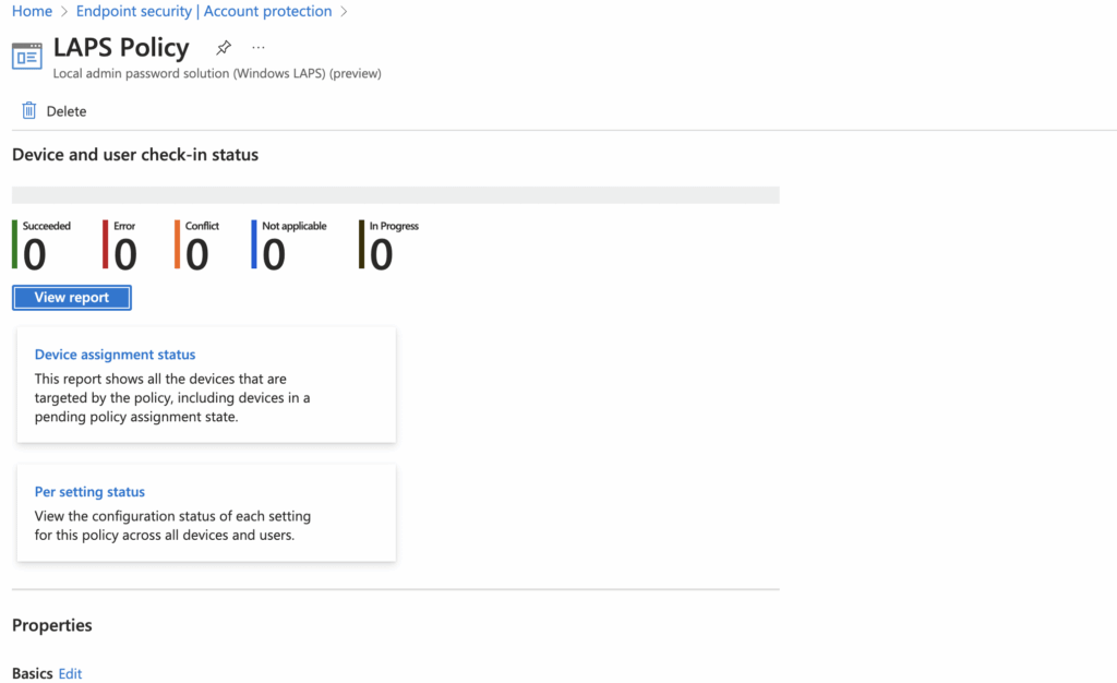 Windows LAPS in Entra ID - device and user check in status