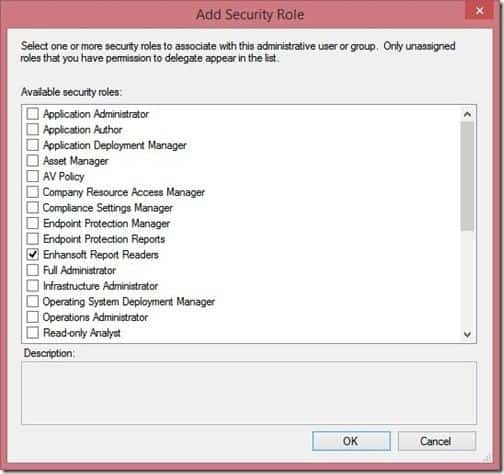 SCCM Report Reader AD Security Group - Add Security Role