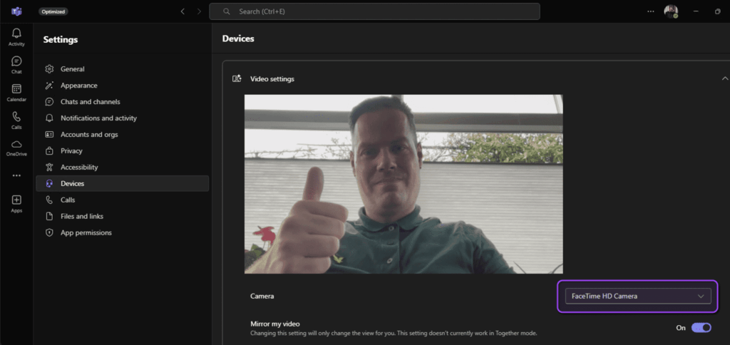 Optimize New MS Teams for AVD - Camera