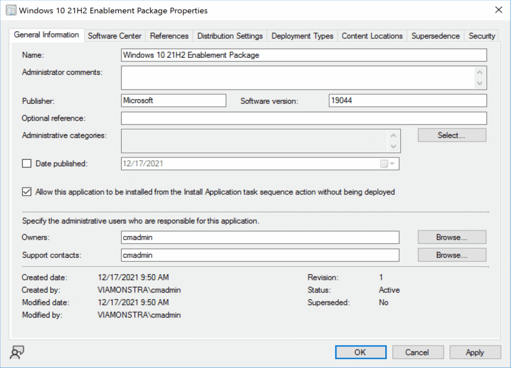 General Information Tab