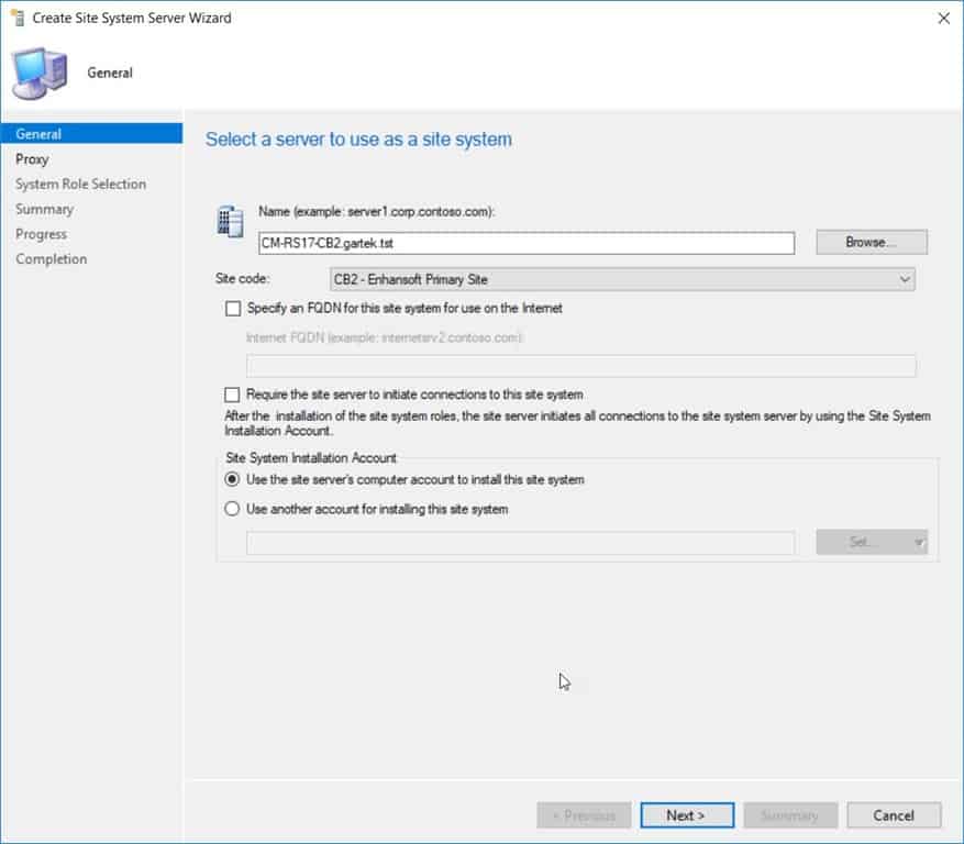 SCCM Reporting Services Point - Next