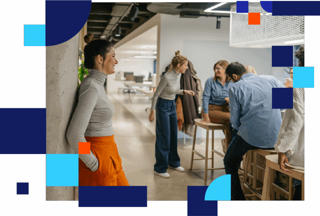 decorative stock imageof people at office gathered