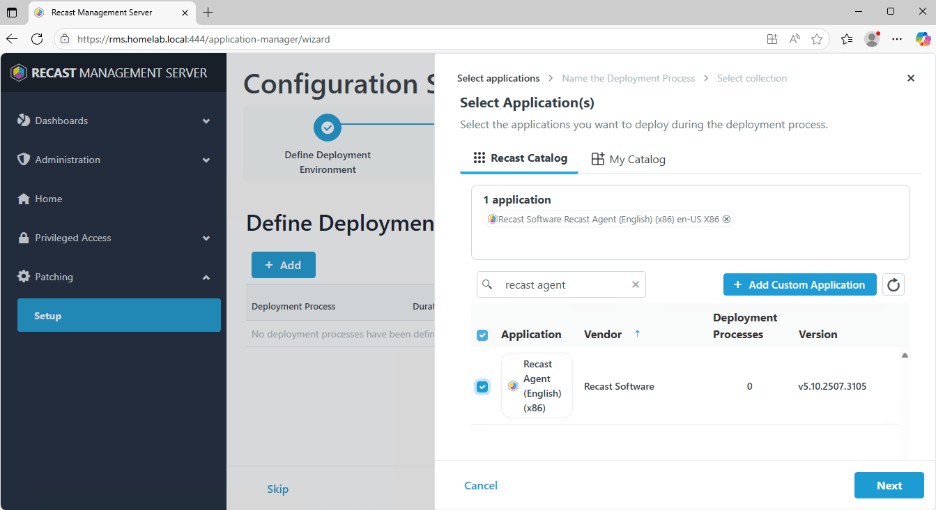 Configuring Right Click Tools Patching -  Deploying Recast Agent