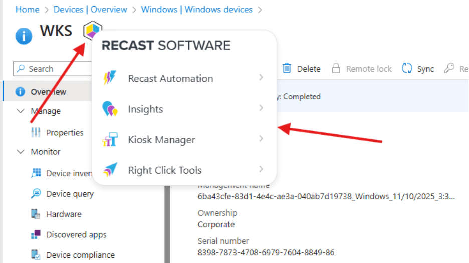 Right Click Tools Browser Extension - RCT Menu in Intune