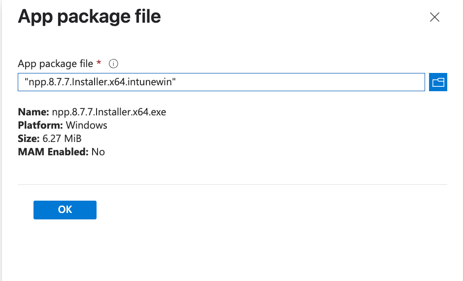 Deploy Notepad++ with Intune - Package file