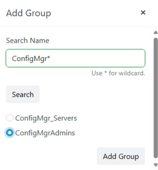 Recast Management Server Configuration - Adding Group