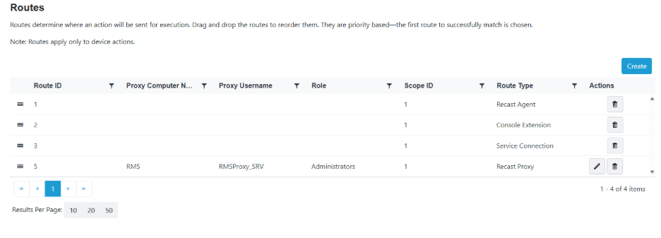 Recast Management Server Configuration - Routes
