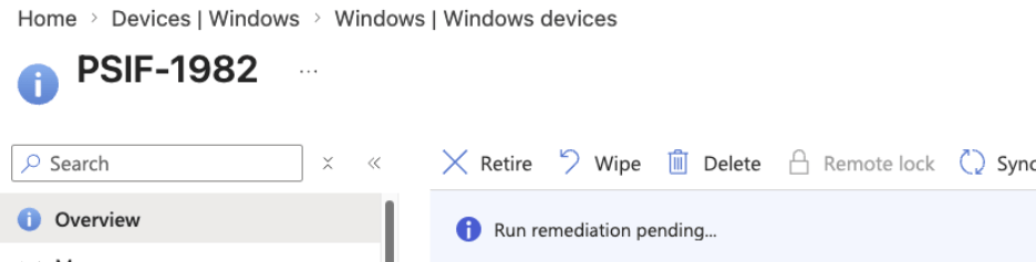 Deploy PowerShell scripts with Intune - Running remediation