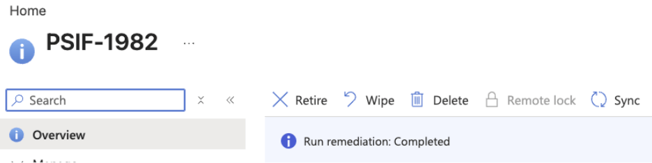 Deploy PowerShell scripts with Intune - Completed remediation
