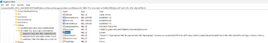 Deploy PowerShell scripts with Intune - Registry key