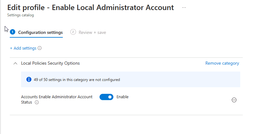 How to set up Windows LAPS with Intune - edit profile