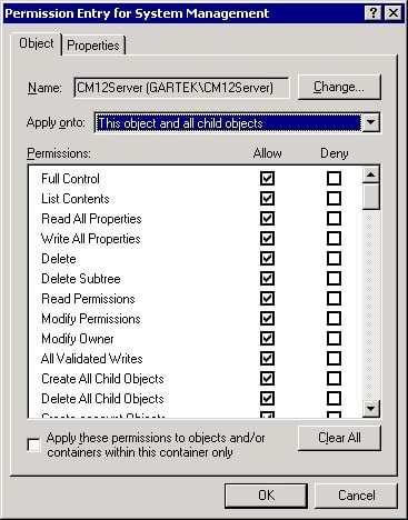How to Set AD Security Rights for the System Management Container-Apply onto How to Set AD Security Rights for the System Management Container-Apply onto