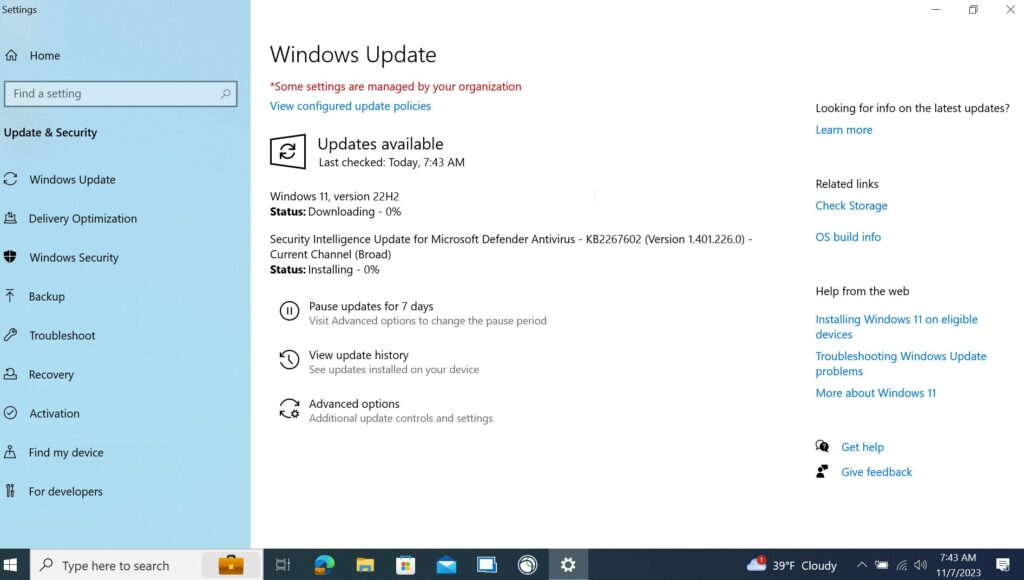 Upgrade Windows 10 Devices to Windows 11 with Intune - Company portal Windows 11 update
